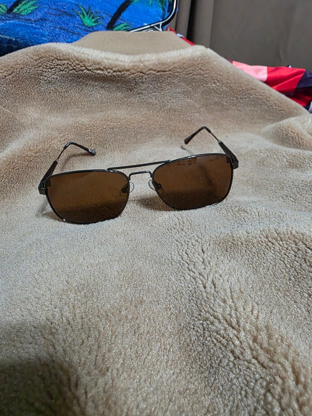 Foster Grant Polarized Sunglasses Brown Lenses Gunmetal Frame